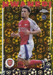 Ethan Nwaneri Rookie Card Gold SP Starball Foil #/50 Topps Chrome 2025 Arsenal - Bild 1 von 2