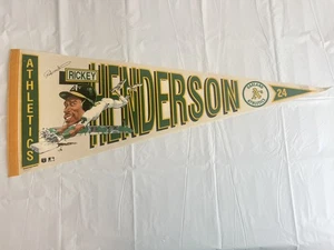 Vintage Rickey Henderson #24 Oakland Athletics MLB Baseball Full Size Pennant - Picture 1 of 10