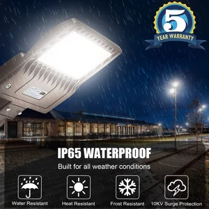 240W LED Shoebox Lights Dusk to Dawn For Parking Lot Garage Street Area 100-277V - Picture 1 of 11