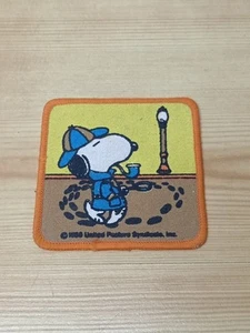 Parche bordado vintage de los años 80 Peanuts Snoopy para coser - Detective - Imagen 1 de 2