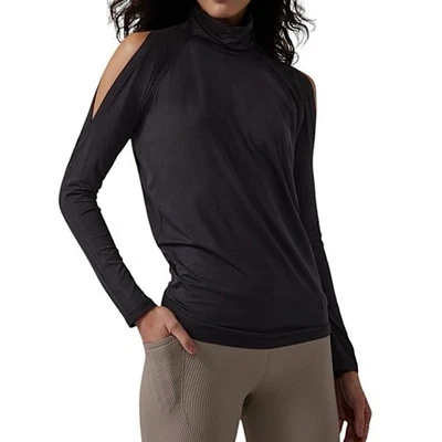 Top Athleta Coaster Luxe Hombro Frío Manga Larga Cuello Tortuga Talla XS NUEVO SIN ETIQUETAS Foto 1 de 4