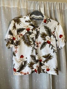Two Palms Hawaiian Button Up Shirt, Kids Size 14, Moon White A2 - Picture 1 of 4