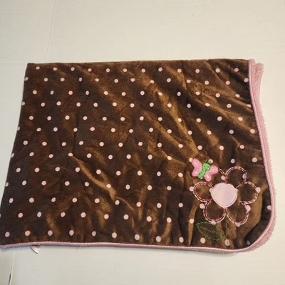 Just One Year by Carter's Manta Bebé Marrón Rosa Lunares Mariposa Flor Foto 1 de 4