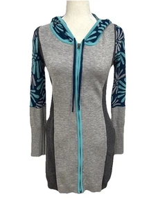 Title Nine Damen Small Full Zip Long Pullover Kleid Kapuze Hoodie grau - Bild 1 von 10