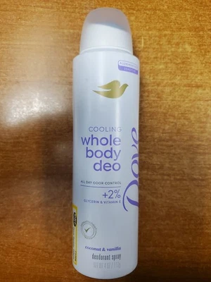 Dove Whole Body Aluminum Free Cooling Deodorant Spray Coconut/Vanilla 4oz E11B - Image 1 of 3