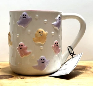 Telarañas y calderos pintados a mano fantasmas Halloween cerámica café taza de té - Imagen 1 de 6