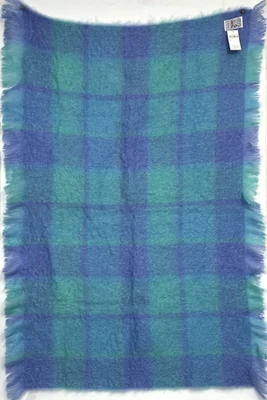 Avoca Ireland Esponjoso Mezcla de Lana Mohair Tiro Aqua/Verde azulado y Azul 56"x38" Nuevo con Etiquetas Foto 1 de 4