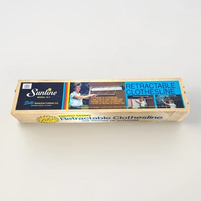 Nuevo de Lote Antiguo Vintage Sunline Modelo 15-7 Retráctil Interior Exterior Tendedero Montaje en Pared Foto 1 de 4