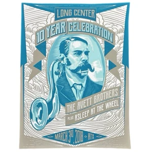 Póster de The Avett Brothers Asleep At The Wheel 2018 10 años Center Austin Tx - Imagen 1 de 13