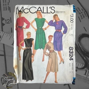 McCall's 8324 Misses' Dress Pattern Size 14 Bust 36 Vintage 1980s Uncut Womens - Picture 1 of 5