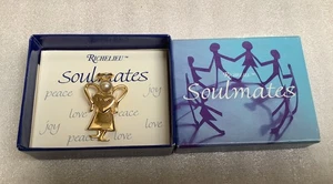 Richelieu Soulmates “ Love “ Angel Gold Tone Faux Pearl Pin Brooch - Picture 1 of 4