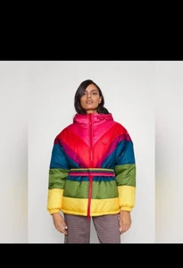 Chaqueta acolchada reversible FARM Rio Cerrado Sky blanca y negra arco iris talla S - Imagen 1 de 16