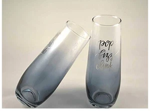 NEW TMD Stemless 2pc Champagne Flutes Pop Fizz Clink - Picture 1 of 5