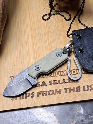 Llavero Cordón Cuchillo de Bolsillo con Funda/Mosquetón de Titanio con Llavero Sidepush Foto 1 de 4