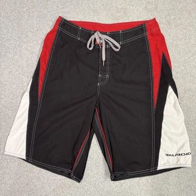 Pantalones Cortos Billabong Para Hombre 32 Negro Rojo Blanco Boardshorts Natación Surf M1372 TAP Foto 1 de 4