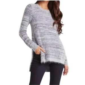 BCBGeneration Fuzzy Side Slit Pullover Sweater Size Small in Grape Seed Combo - Picture 1 of 8