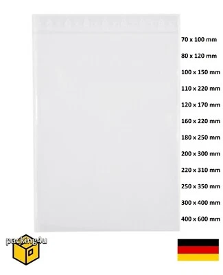 PACKING4U Druckverschlussbeutel ZIP Beutel Tüten Schnellverschluss 90 my LDPE extra Stark