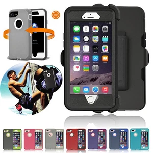 Heavy Duty Shockproof Hard Defender Case Cover FOr Apple iPhone SE X 7 8 Plus - Picture 1 of 9