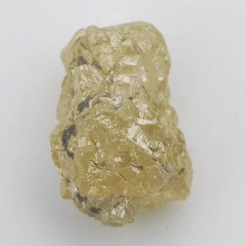 0.97 Carat Round Rough Uncut Natural Loose unpolished Real A1 Raw Yellow Diamond - Image 1 of 4