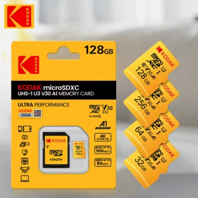 Micro SD Card 32,64,128,256GB KODAK UHS-I U3 V30 A1 Ultra 4K Full HD - Image 1 of 4