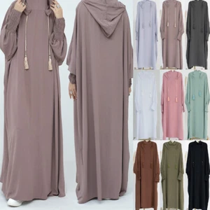 Women Muslim Abaya Jilbab Islamic Dubai Kaftan Maxi Prayer Baggy Dress PLUS SIZE - Picture 1 of 33