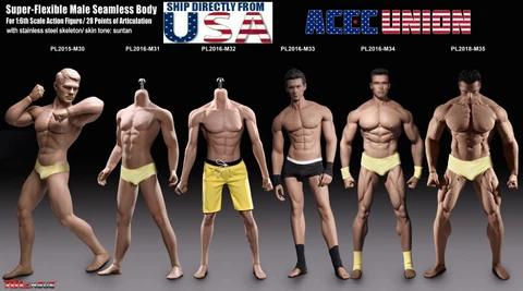PHICEN TBLeague 1/6 scale Steel Skeleton Male MUSCULAR SEAMLESS FIGURE Body USA Cover