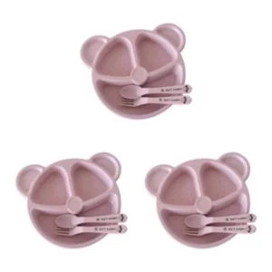 1/2/3 Divided Plates Set 3-Compartment Leakproof for Toddler Kids - Picture 1 of 15