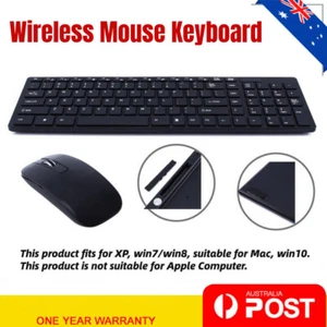 Wireless Keyboard + Optical Mouse USB Receiver Cordless Desktop For Window PC - Picture 1 of 9