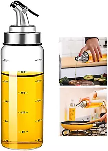 Oil Dispenser Bottle Liquid Container Vinegar Cruets Dripless Capped Spout 10 Oz - Picture 1 of 12