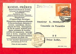 SAARBRUCKEN CPA " MANUFACTURE KOEHL FRERES " CONSTRUCTIONS ÉLECTRIQUES 1922 - Picture 1 of 2