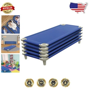 Stackable Toddler Nap Cot Set - 52”L Portable Kids’ Bed with Easy Care Features - Picture 1 of 11