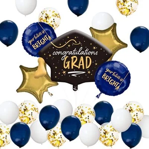 Graduation Party Supplies 2024 Decorations Kit, Congratulations Grad Foil Bal... - Picture 1 of 5