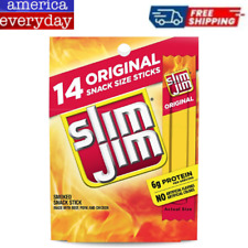 Slim Jim Snack Sized Original Smoked Snack Stick, 0.28 OZ, Meat Snacks 14 count