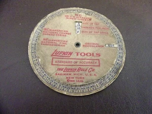 Vintage Lufkin Tools Thread Circular Guide 1935 Copyright - Bild 1 von 4