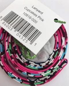 Retired Rare Vera Bradley Lanyard Clip & Key Ring Cupcakes Pink New - Picture 1 of 1