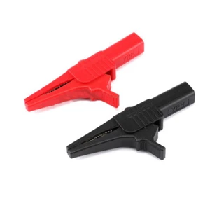 Red/Black 85mm 32A Insulated 4mm Alligator Crocodile Clamp Test Clips Connector - Picture 1 of 6