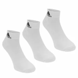 NEW GUYS 3 Pack Mens Genuine Adidas Sports Low Cut Trainer Socks WHITE  Sz 6-14  - Picture 1 of 2