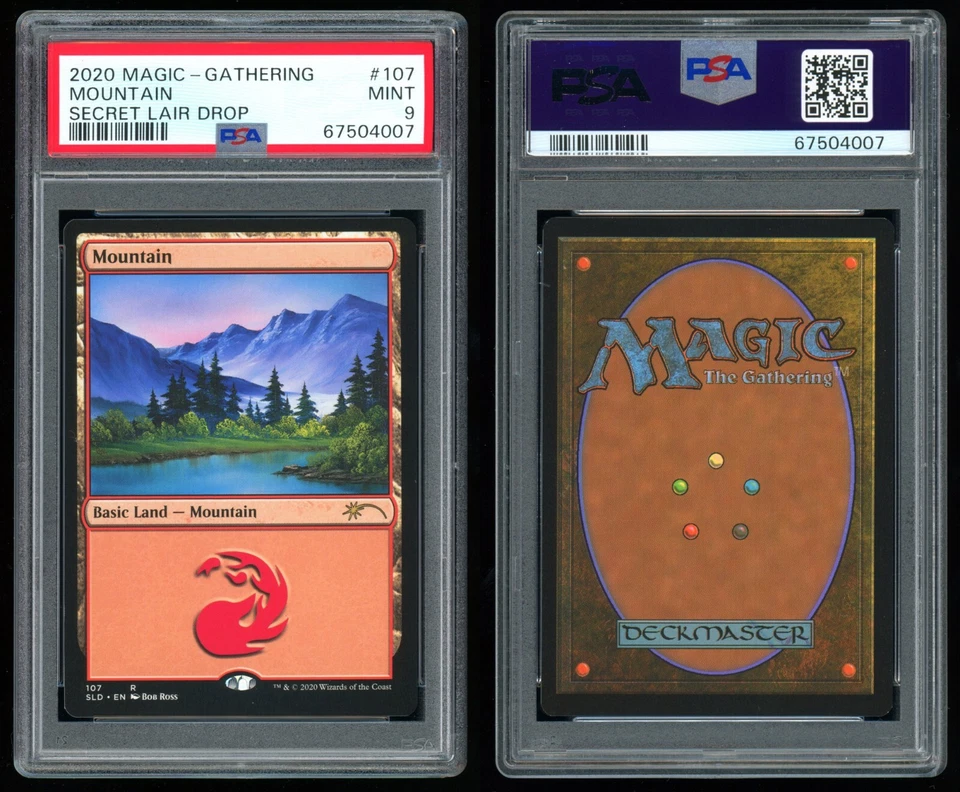 PSA 9 Mountain 107 (Bob Ross) - 2020 Magic Secret Lair Happy Little Gathering - Image 1 of 3