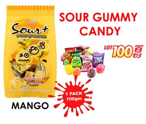 Sour Sweet Gummy Candy Lot 100 Refreshing Sour Sugary Mango 1 Pack 100g - Picture 1 of 3