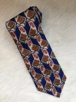 CAIXAS DE CHARUTO MASCULINAS PRESTIGE GRAVATA DE SEDA AZUL COM TUDO! EUA - Imagem 1 de 4