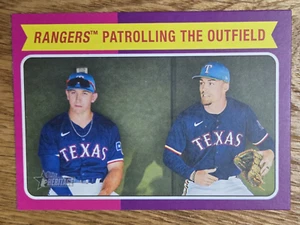 2024 Topps Heritage High Number Wyatt Langford Evan Carter RC Rangers #CC-3 - Picture 1 of 2