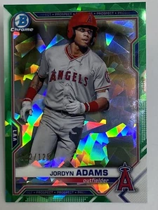2021 Bowman Chrome Sapphire Prospects JORDYN ADAMS Green Refractor #122/125 - Picture 1 of 3