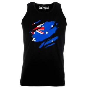 Torn Australian Flag Vest Australia World Cup Olympics Supporter Proud - Picture 1 of 23