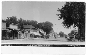1908 RPPC Postcard Main Street Looking West Danbury, Iowa Posted Original - Picture 1 of 2