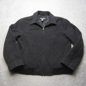 Banana Republic Jacket Men XL Black Wool Cashmere Blend Zip Up Bomber Lined - Picture 1 of 12