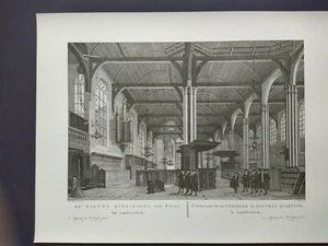 Ets Amsterdam De Nieuwe Zyds-Kapel van Binne, reproductie 35 x 46 cm - Imagen 1 de 1