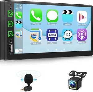 Double Din Car Stereo for Apple CarPlay and Android Auto, 7 Inch Touch Screen - Picture 1 of 7