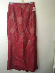 Kay Unger Women's Silk Maxi Skirt Red Print Formal Size 6 MSR $290 - Picture 1 of 6