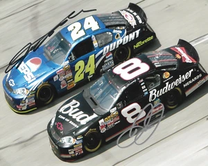 2006 Jeff Gordon & Dale Earnhardt Jr NASCAR Dual Signed Auto 8x10 Photo COA - Picture 1 of 1