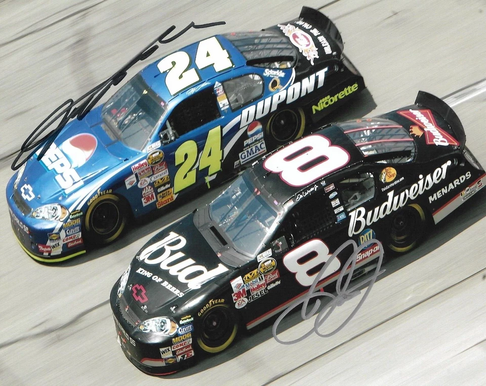 Jeff Gordon & Dale Earnhardt Jr NASCAR 2006 doble firmado automático 8x10 foto certificado de autenticidad Foto 1 de 1
